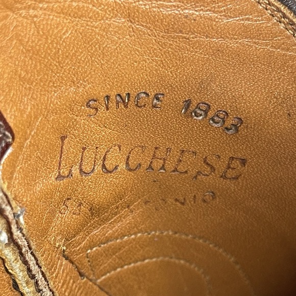 Vintage Lucchese  San Antonio Western Boots Womens 6B Tobacco Brown Goat Leather - Picture 11 of 11